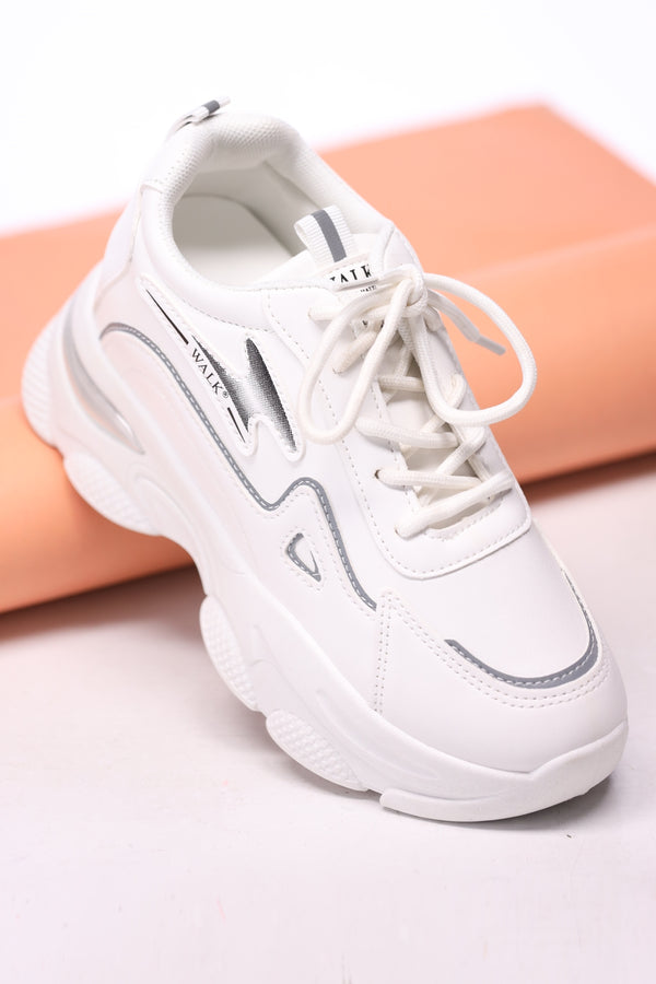 Ladies Super Comfort High Heel Jogger White