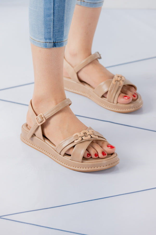 Women BEIGE slingback sandals