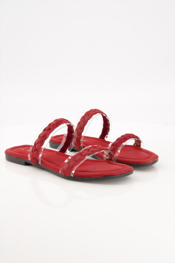 Ruby Braids Premium Maroon Slides Shoes Girls  -  heels.pk - Flats, slides women, SMT-WS-SHN-ESS-0009-MAROON, WS:1611_5543 - https://heels.pk/collections/new-arrivals/products/buy-ruby-braids-premium-maroon-slides-shoes-girls-in-pakistan