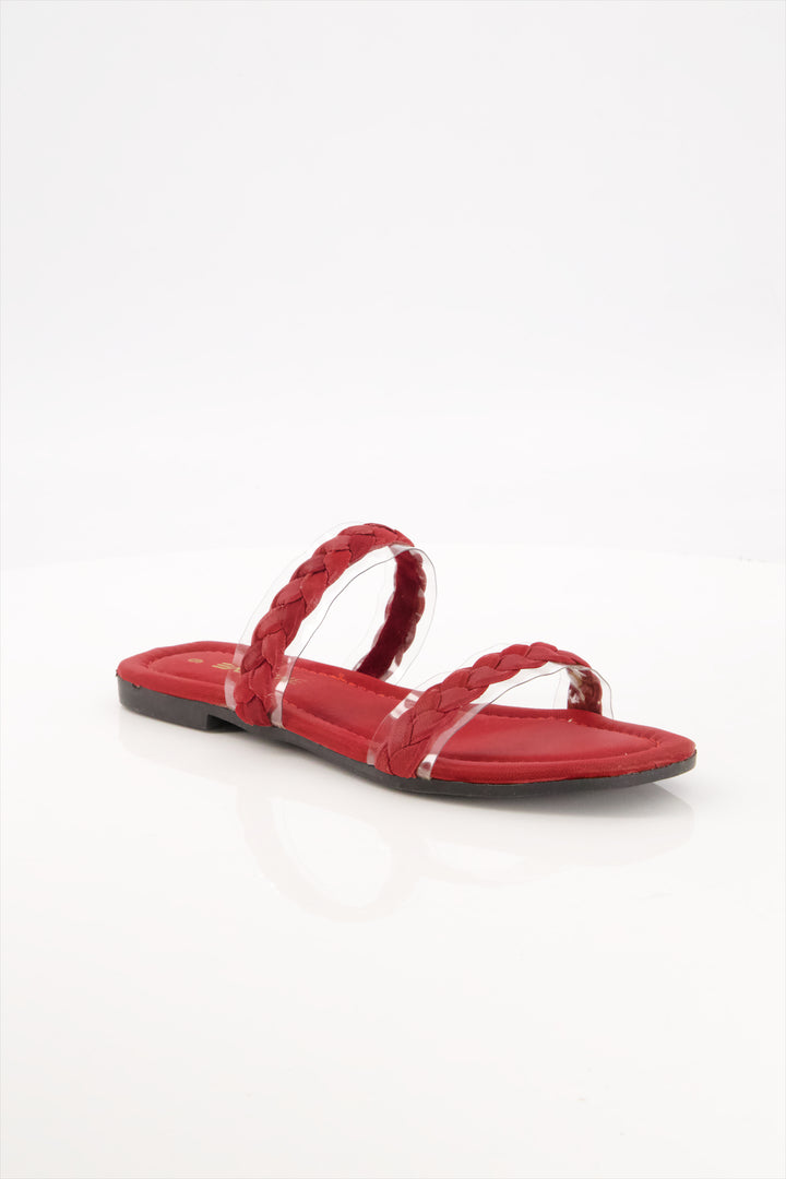 Ruby Braids Premium Maroon Slides Shoes Girls