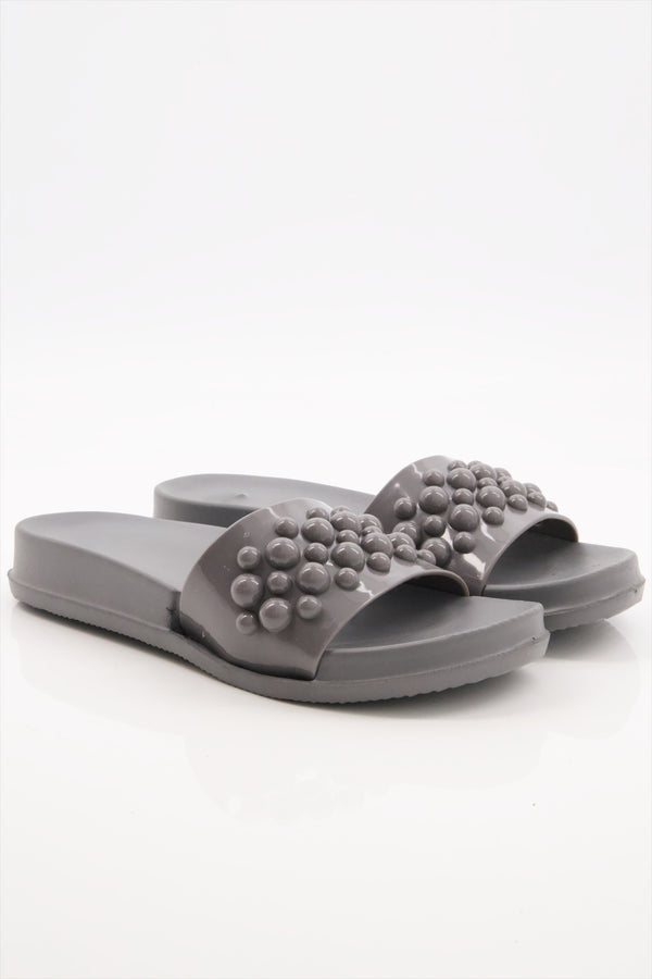 Gray Bubble Bliss Slides for Girls  -  heels.pk - slides women, SMT-WS-SHN-RNL-R-0212-GREY, Women, WS:1697_6332 - https://heels.pk/collections/new-arrivals/products/buy-gray-bubble-bliss-slides-for-girls-online-in-pakistan