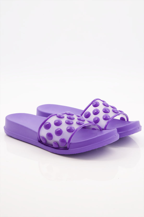 Purple Bubble Joy Slides for Women  -  heels.pk - slides women, SMT-WS-SHN-RNL-R-0212-PURPLE, Women, WS:1699_6331 - https://heels.pk/collections/new-arrivals/products/buy-purple-bubble-joy-slides-for-women-online-in-pakistan