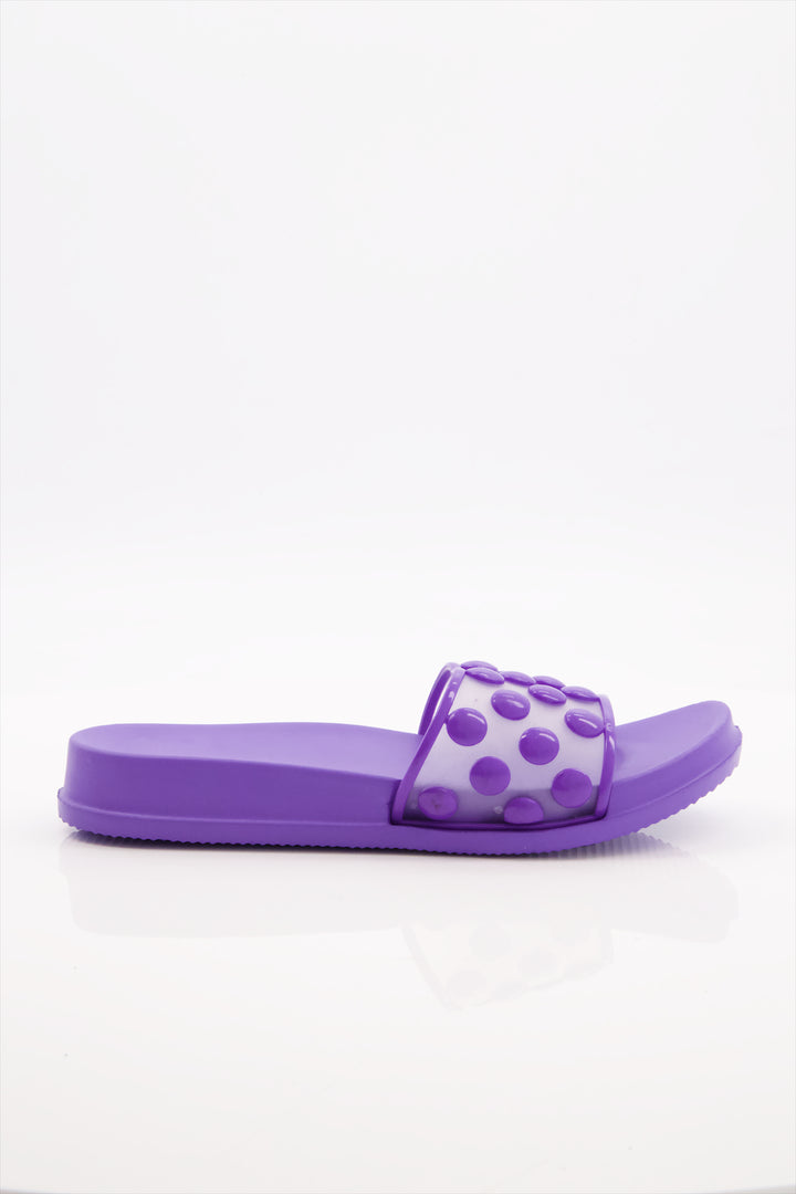 Purple Bubble Joy Slides for Women