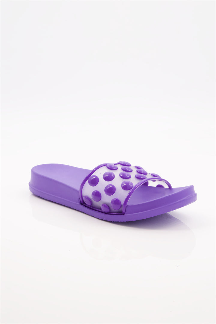 Purple Bubble Joy Slides for Women