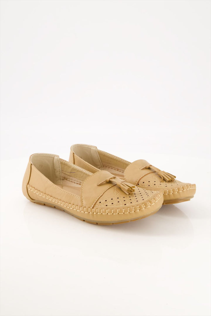 Sahara Charm Women's Camel Moccasin Pump Shoes Classy