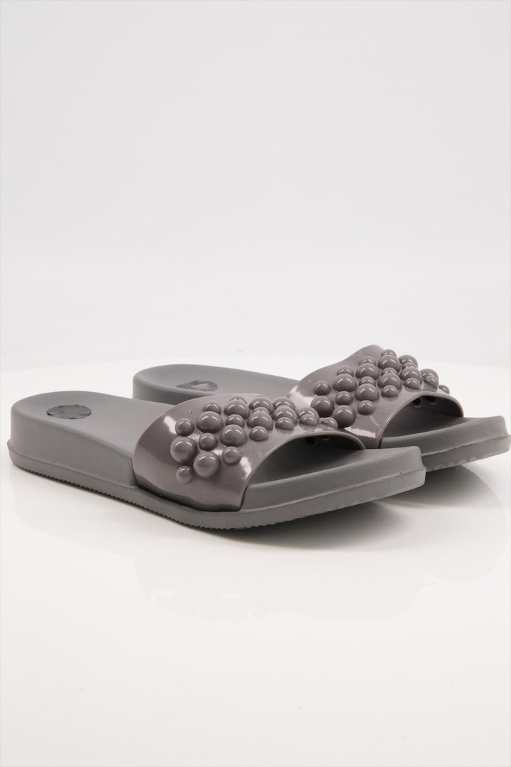 Gray Bubble Delight Slides Shoes Women