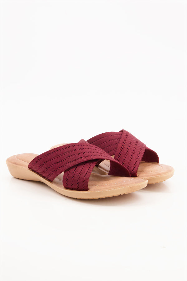 Crimson Comfort Slides Shoes for Women  -  heels.pk - slides women, SMT-AS-RNL-4009-MAROON, Women, WS:1881_6325 - https://heels.pk/collections/new-arrivals/products/buy-crimson-comfort-slides-shoes-for-women-online-in-pakistan