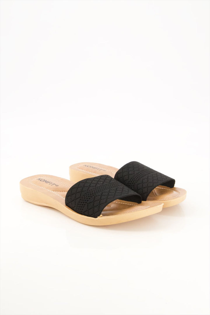 Ebony Elegance Black Slides Shoes Girls