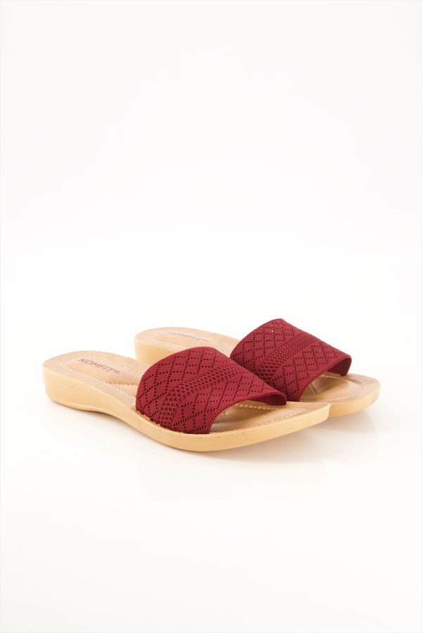 Maroon Majesty Slides Shoes for Girls  -  heels.pk - slides women, SMT-AS-RNL-5415-MAROON, Women, WS:1883_6324 - https://heels.pk/collections/new-arrivals/products/buy-maroon-majesty-slides-shoes-for-girls-in-pakistan