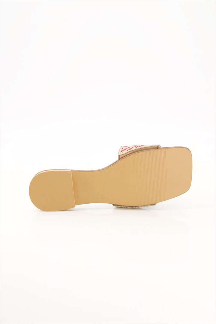 Desert Blossom Premium Brown Beaded Slides for Girls