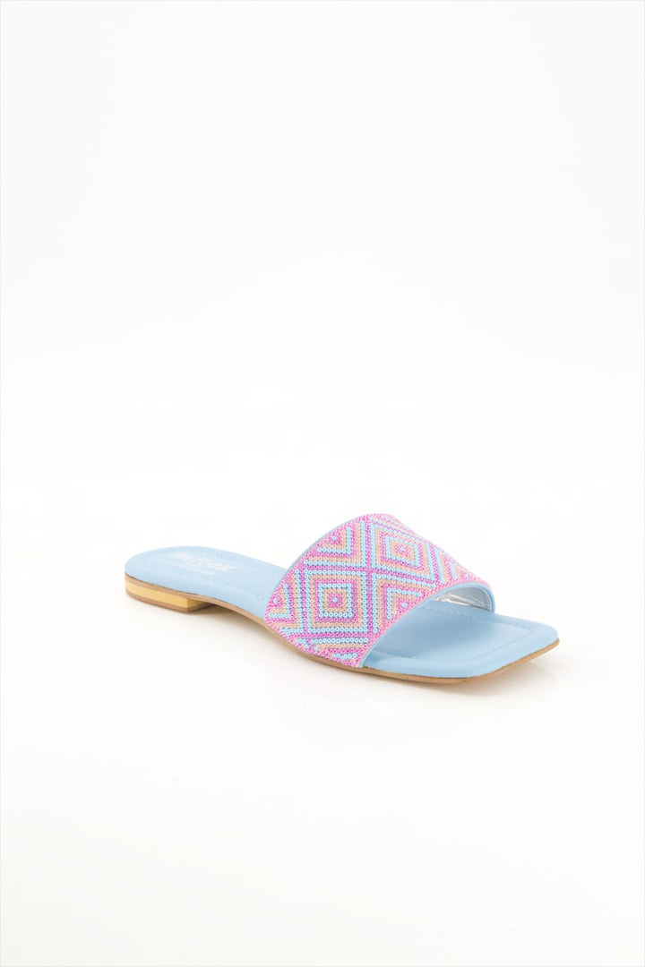 Mystic Blue Premium Ferozi Beaded Slides Shoes Online Pakistan