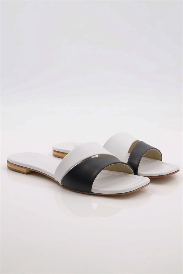 Classic Harmony Premium Slides Shoes Ladies  -  heels.pk - Flats, slides women, SMT-AS-BJ-0021-BLK-WHT, WS:1891_5530 - https://heels.pk/collections/new-arrivals/products/buy-classic-harmony-premium-slides-shoes-ladies-in-pakistan