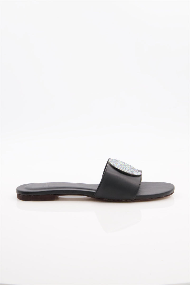 Elegant Radiance Premium Black Slides for Ladies