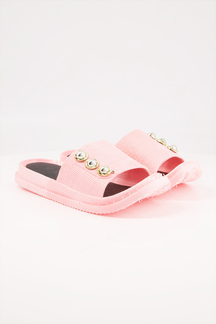 Blush Pearl Soft Pink Slides for Women