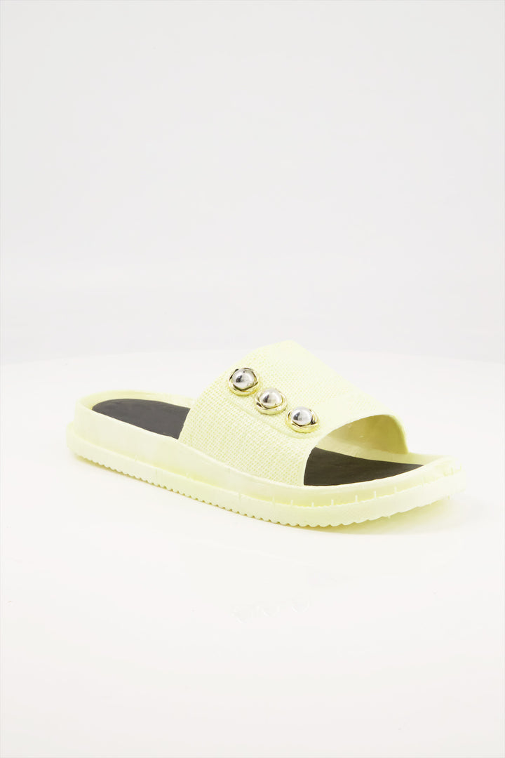 Lemon Glow Yellow Slides Shoes Pakistan