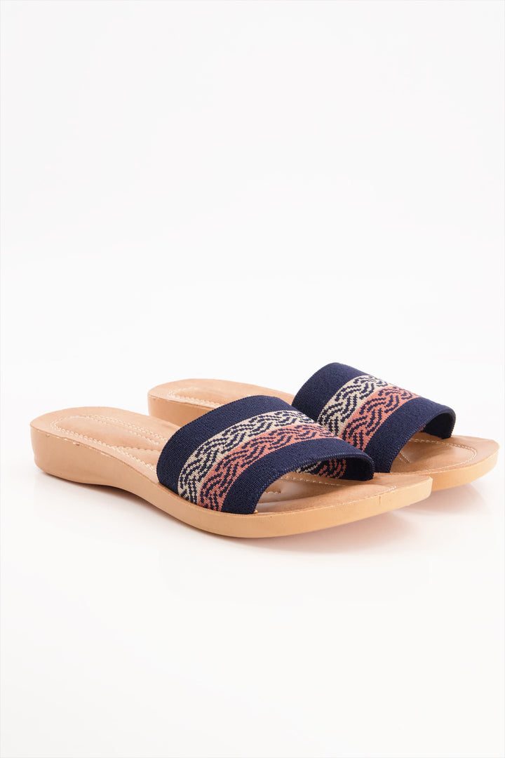 Ocean Wave Vibrant Blue Slides Shoes for Ladies