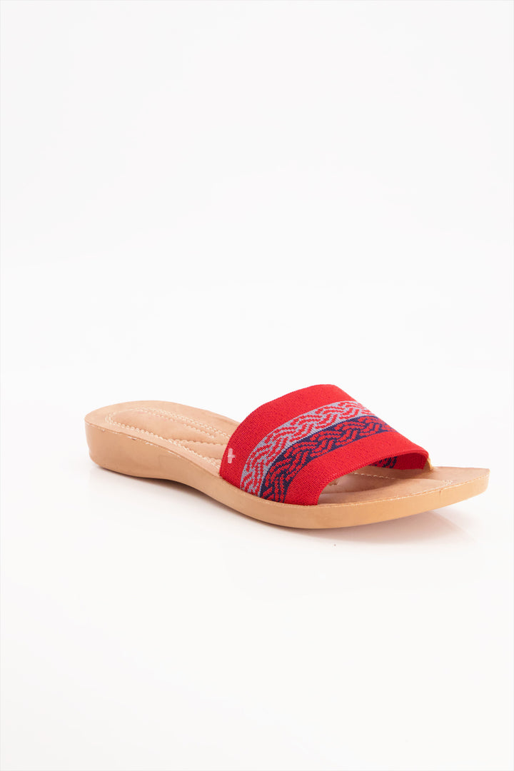 Elegant Ethnic Red Slides Shoes for Ladies