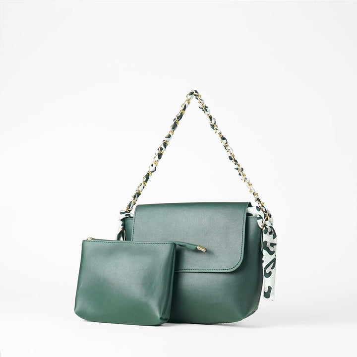 Verdant Charm Twilly Forest Green Shoulder Bag for Girls  -  heels.pk - blossom-twilly-bag-green, Handbags, shoulder bags women, WS:2327_6499 - https://heels.pk/collections/new-arrivals/products/buy-verdant-charm-twilly-forest-green-shoulder-bag-for-girls