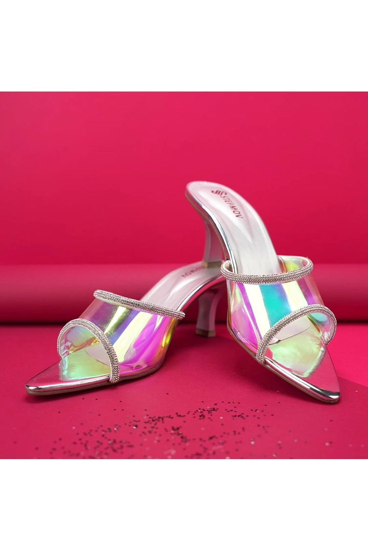 Crystal Silver Kitten Heels - Iridescent Elegance  -  heels.pk - crystal-silver, kitten heel, silver heel - https://heels.pk/collections/new-arrivals/products/crystal-silver-kitten-heels-iridescent-elegance