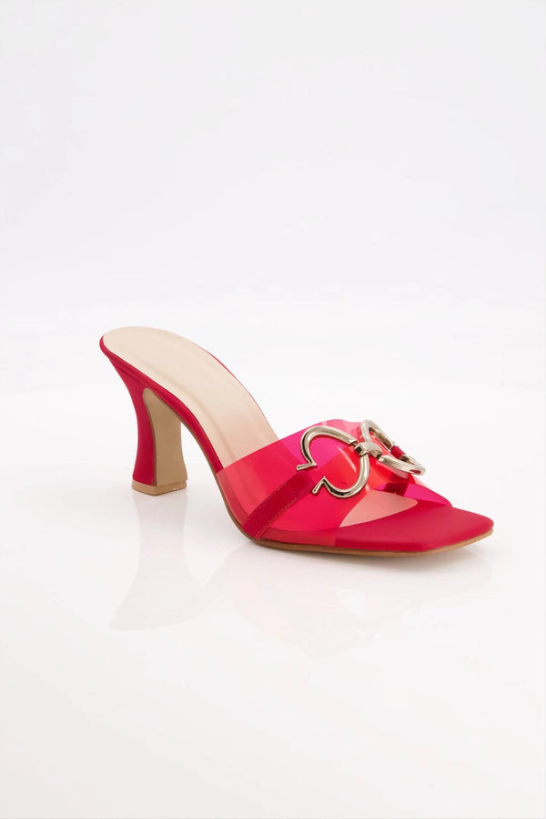 Chic Elegance Red Block Heel with Designer Accents  -  heels.pk - block heels, red heel, SMT-AS-BJ-3475-RED - https://heels.pk/collections/new-arrivals/products/buy-chic-elegance-red-block-heel-with-designer-accents