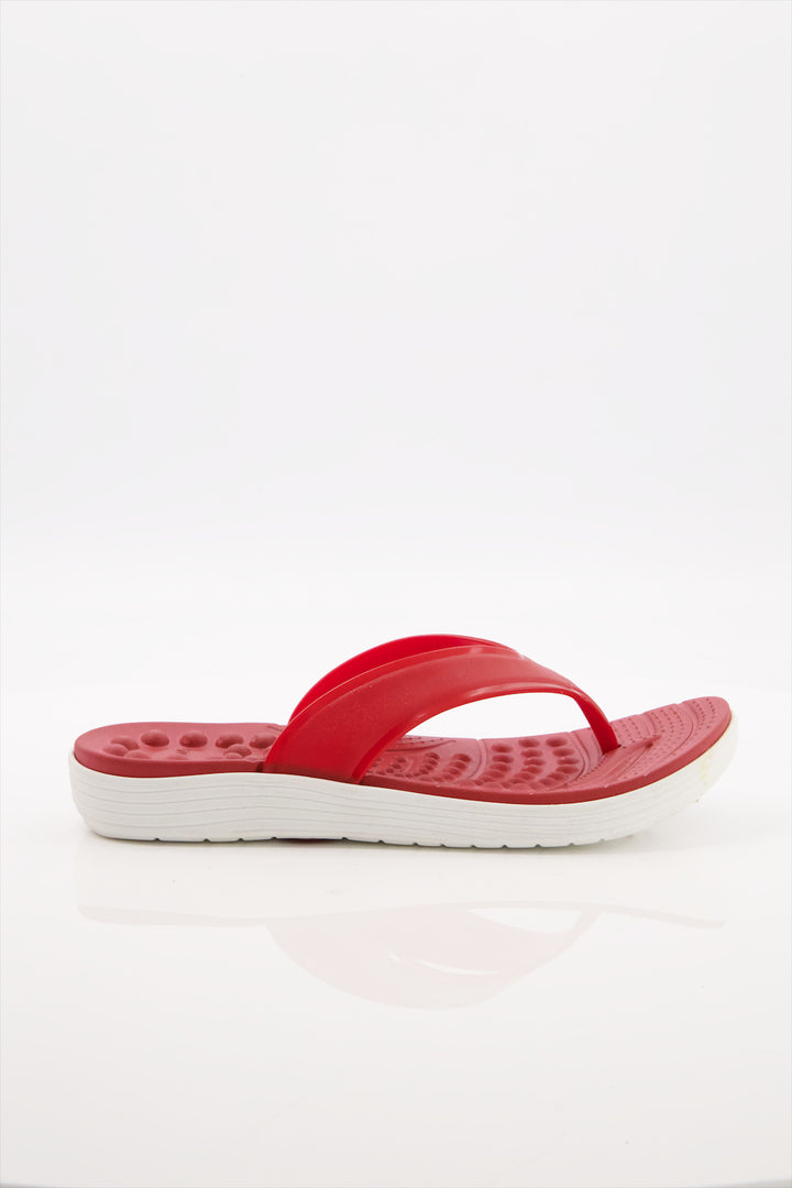 Vibrant Comfort Red Platform Flip Flops Thick Sole