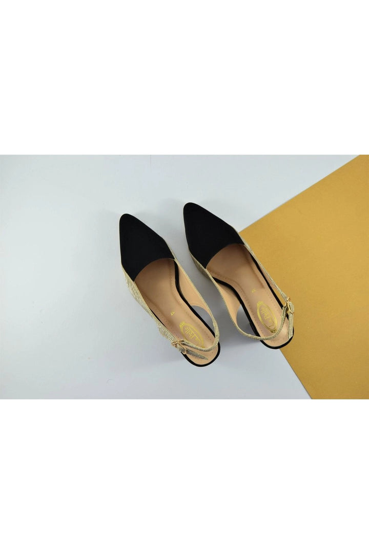 Chic Black Suede Block Slingback Heel with Textured Strap  -  heels.pk - black heels, block heels, mian-four-season-black601, slingback heel - https://heels.pk/collections/new-arrivals/products/buy-chic-black-suede-block-slingback-heel-with-textured-strap