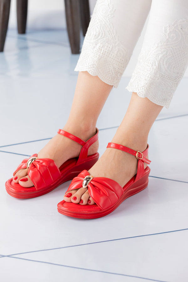 Women RED wedges sandals