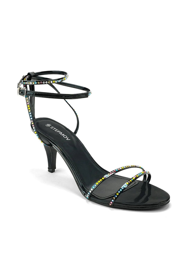 Enchanted Mosaic Strappy Kitten Heels  -  heels.pk - black heels, kitten heel, prism, strappy heel - https://heels.pk/collections/new-arrivals/products/enchanted-mosaic-strappy-kitten-heels