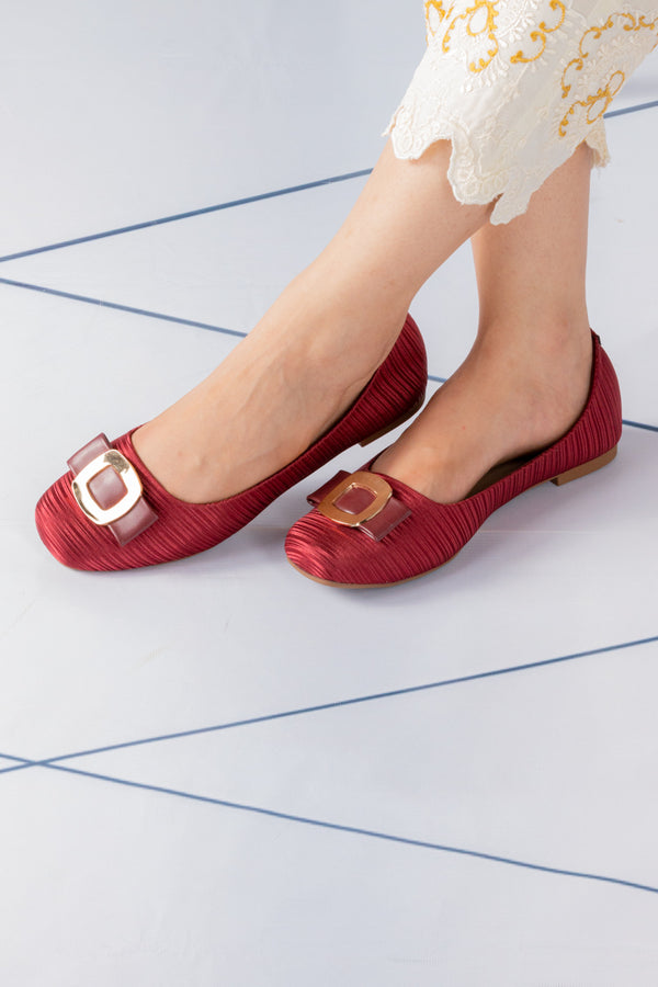 Women MAROON peep toe pumps