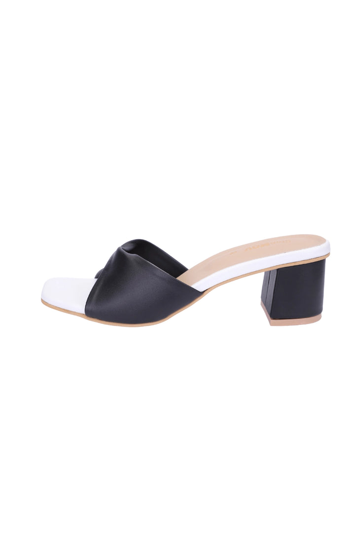 Chic Contrast: Black & White Block Heels  -  heels.pk - black heels, black-aric-heel-1, block heels, white heel - https://heels.pk/collections/new-arrivals/products/chic-contrast-black-white-block-heels