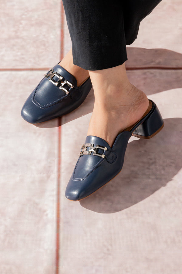 Women NAVY mules