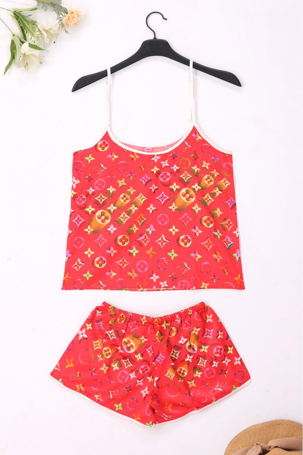 Women Premium 2pc Red Cami Set