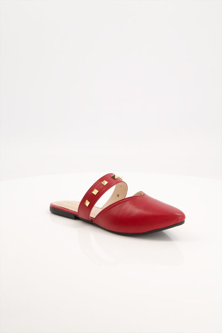 Crimson Elegance Maroon Synthetic Leather Mules Shoes for Ladies