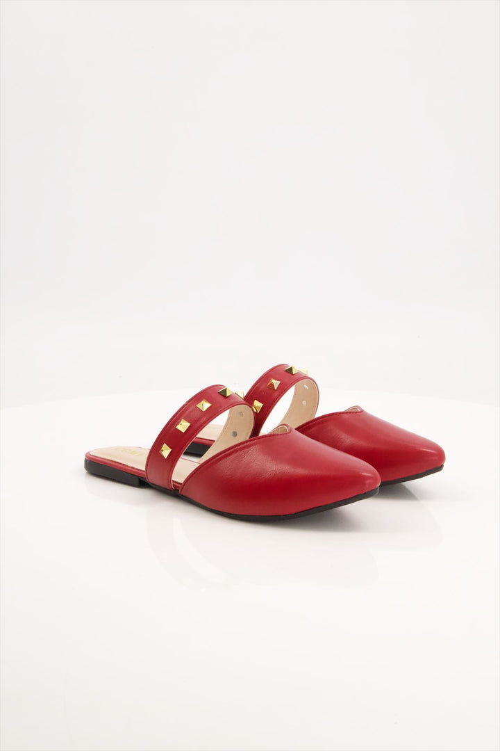 Crimson Elegance Maroon Synthetic Leather Mules Shoes for Ladies