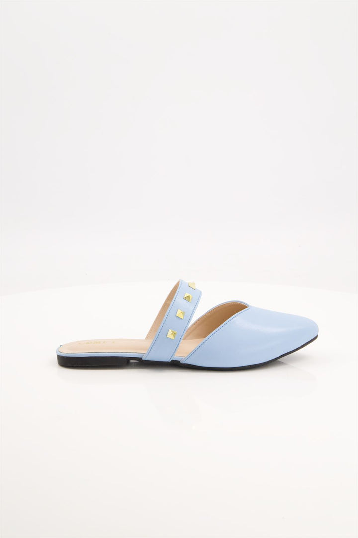 Azure Adorn Teal Synthetic Leather Mules Shoes for Girls