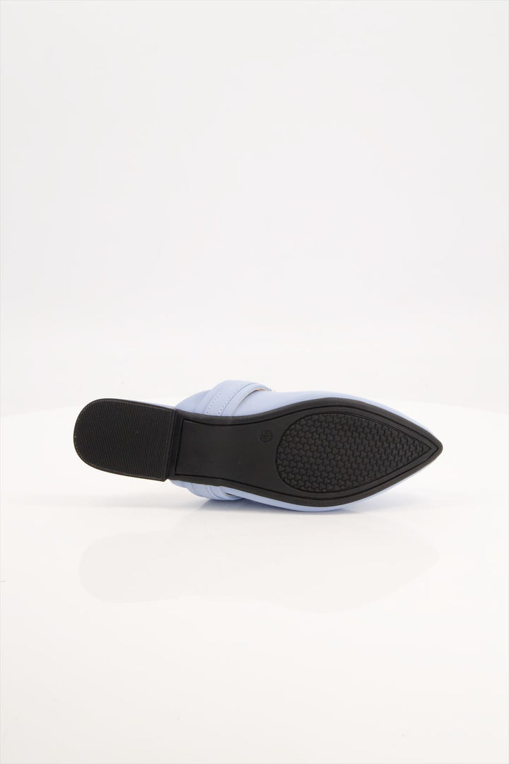 Celestial Women's Sky Blue Synthetic Leather Mules Shoes