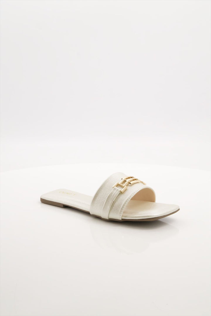 Ivory Grace Cream Slides Shoes Women