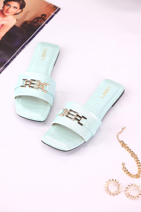 Aqua Breeze Teal Slides Shoes Online Pakistan  -  heels.pk - BF-105-TEAL, slides women, Women, WS:40329_5801 - https://heels.pk/collections/new-arrivals/products/buy-aqua-breeze-teal-slides-shoes-online-pakistan