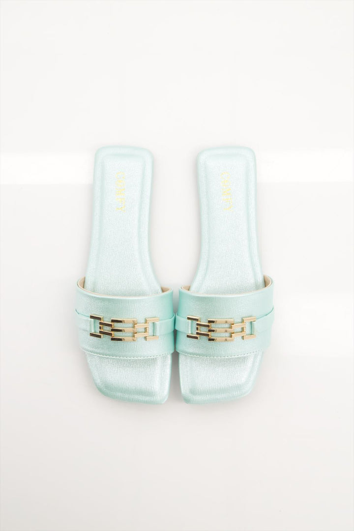 Aqua Breeze Teal Slides Shoes Online Pakistan