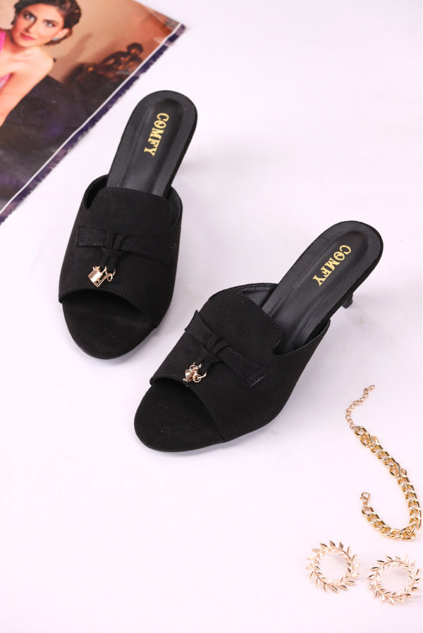 Elegant Noir Women Black Heels Kitten  -  heels.pk - BF-111-BLACK, black heel, Heels, kitten heel, WS:40341_5023 - https://heels.pk/collections/new-arrivals/products/buy-elegant-noir-women-black-heels-kitten-in-pakistan