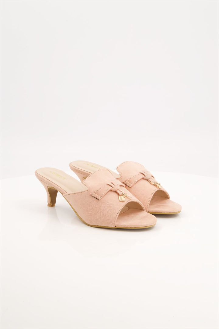 Blush Elegance Women Pink Kitten Heels Chappal