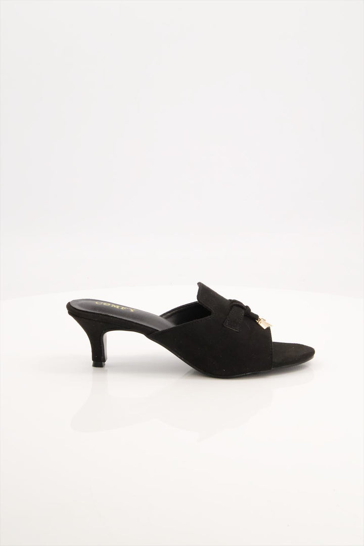 Elegant Noir Women Black Heels Kitten