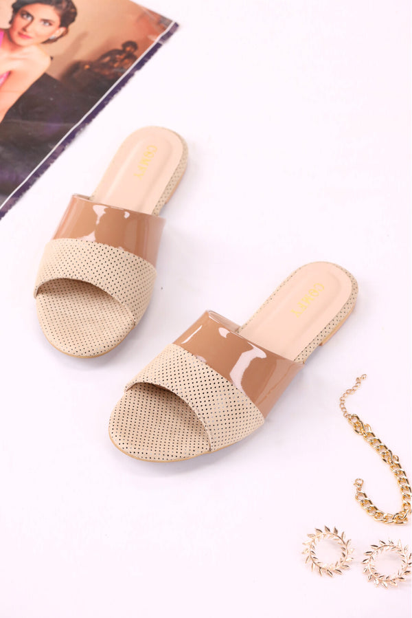 Stylish Cream Urban Harmony Slides Shoes Pakistan  -  heels.pk - BF-112-CREAM, slides women, Women, WS:40343_5792 - https://heels.pk/collections/new-arrivals/products/buy-stylish-cream-urban-harmony-slides-shoes-pakistan