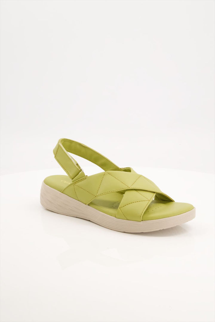 Lime Zest Leather Comfort Women Sandals for Office