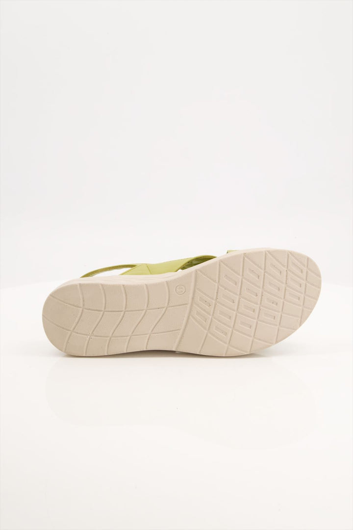 Lime Zest Leather Comfort Women Sandals for Office