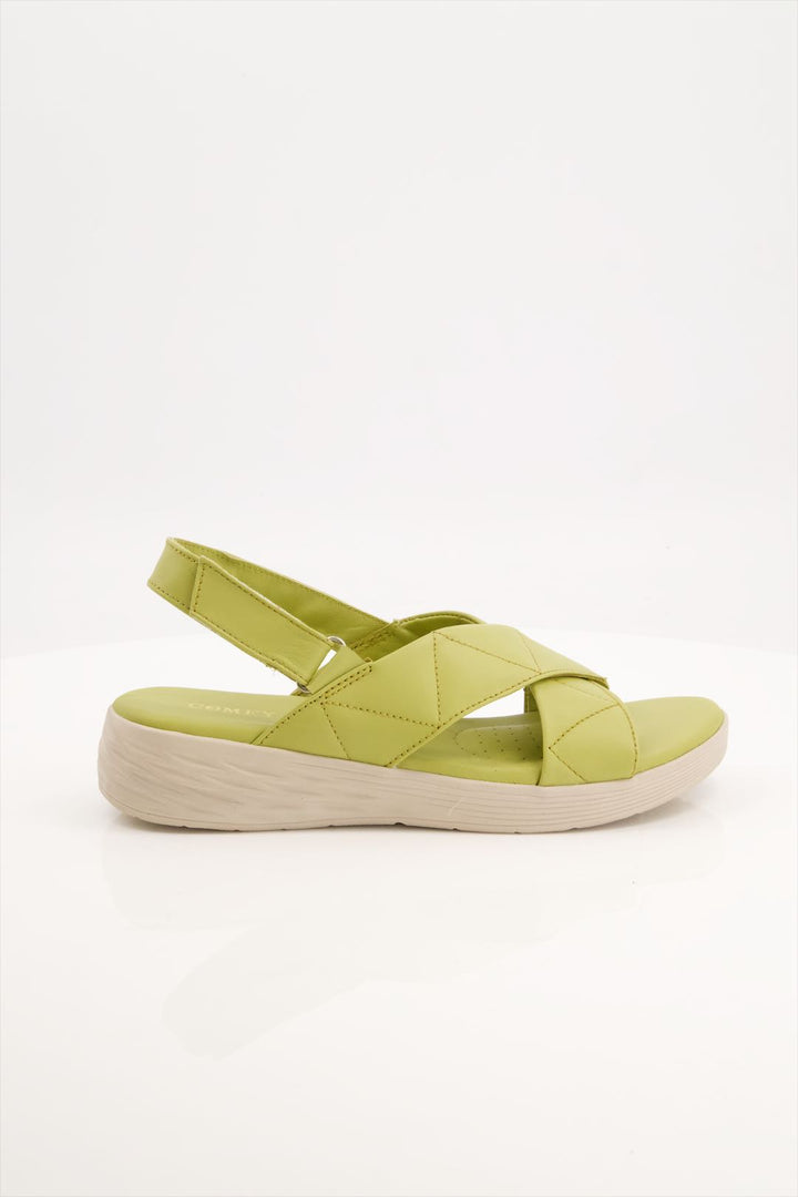 Lime Zest Leather Comfort Women Sandals for Office