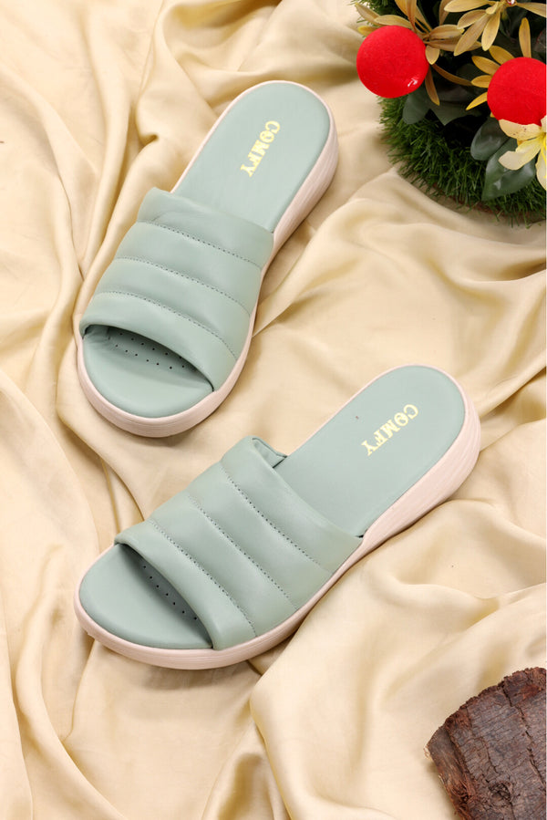 Women Sheep Leather Mint Slipper