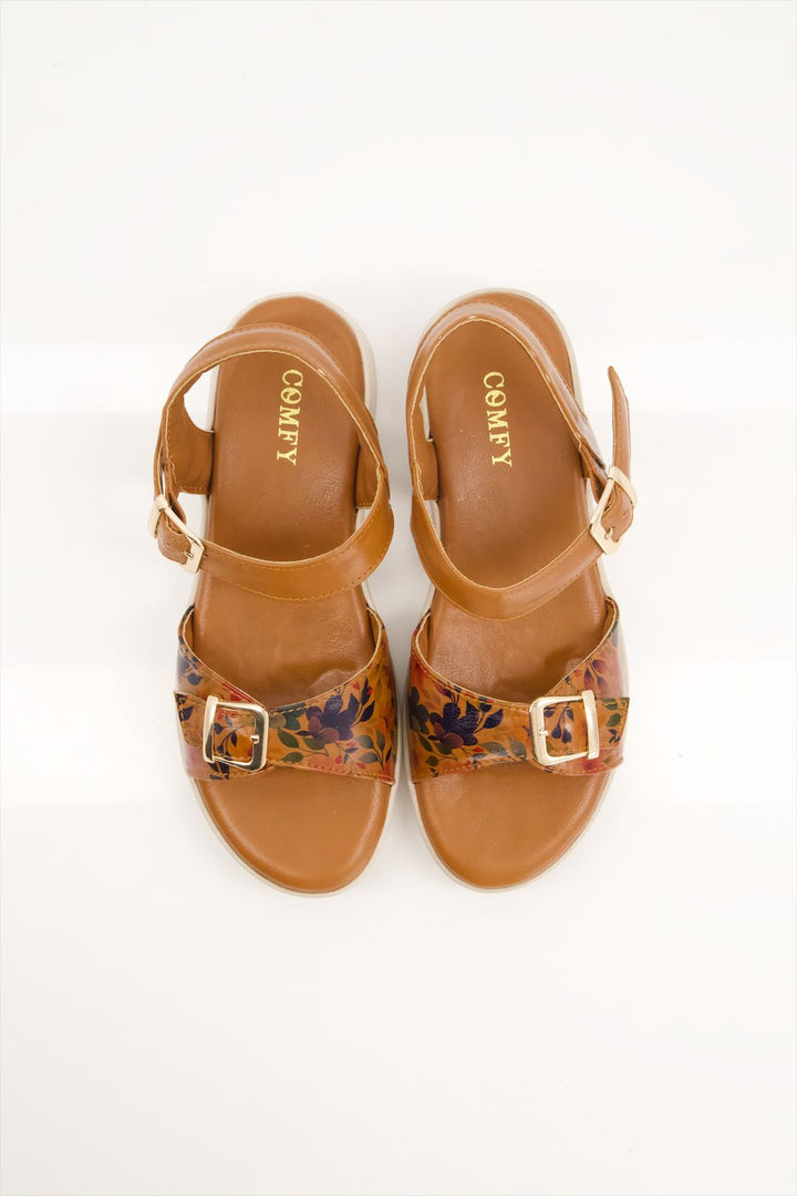 Autumn Floral Strap Ladies Sandals Party Wear