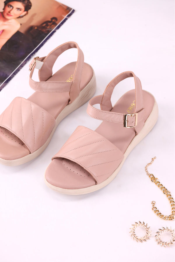 Blush Serenity Sheep Leather Women Sandals Trendy  -  heels.pk - BF-119-PINK, Sandals, sandals women, WS:40357_5450 - https://heels.pk/collections/new-arrivals/products/buy-blush-serenity-sheep-leather-women-sandals-trendy