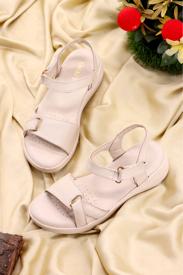 Ivory Ease Medicated Women Sandals in Pakistan  -  heels.pk - BF-122-CREAM, Sandals, sandals women, WS:40362_5448 - https://heels.pk/collections/new-arrivals/products/buy-ivory-ease-medicated-women-sandals-in-pakistan